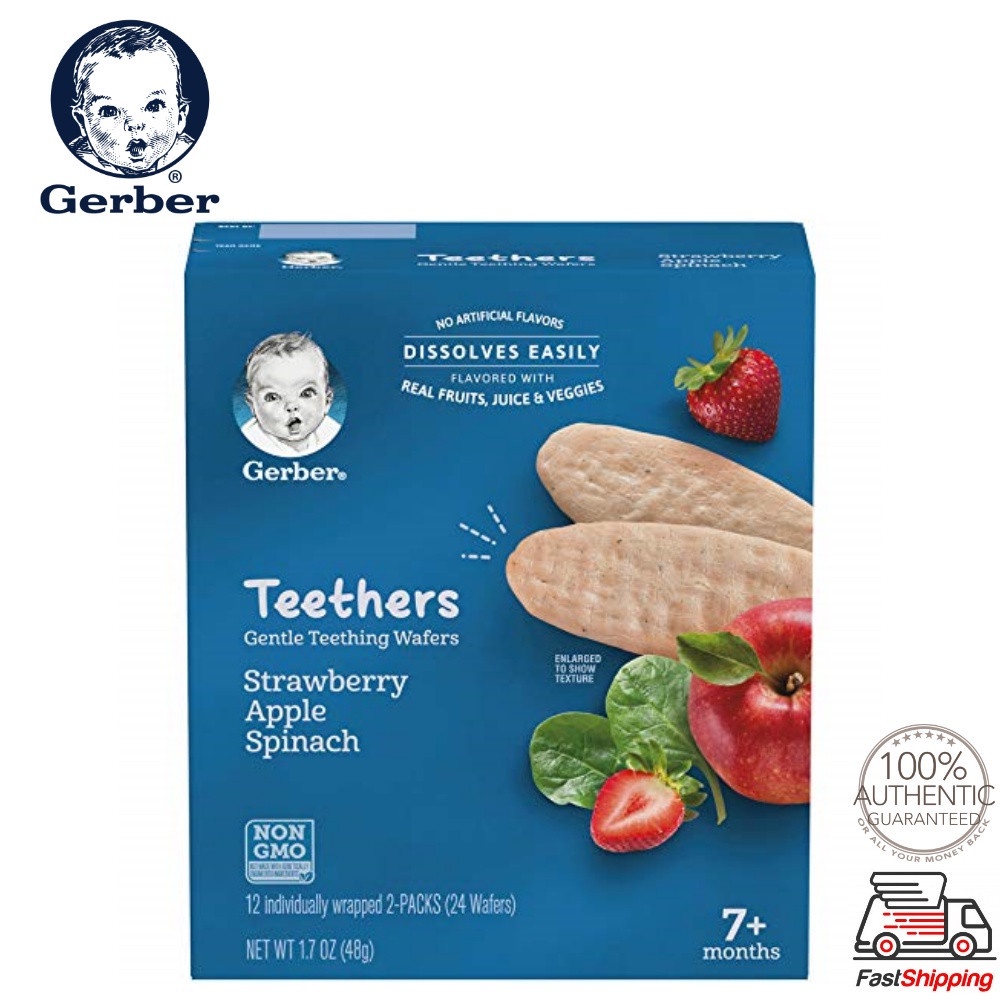 Gerber Baby Snacks Teethers Gentle Teething Wafers Strawberry Apple