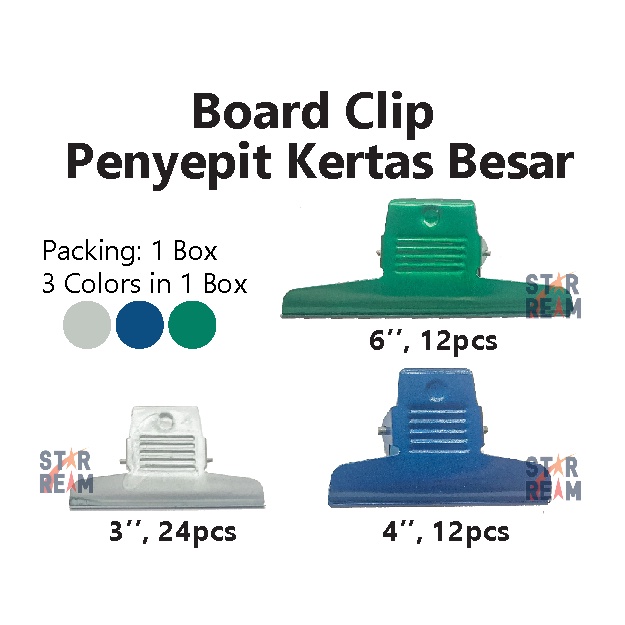 3"/4"/6" Giant Metal Heavy Duty Paper & Board Clip/Bulldog Clip