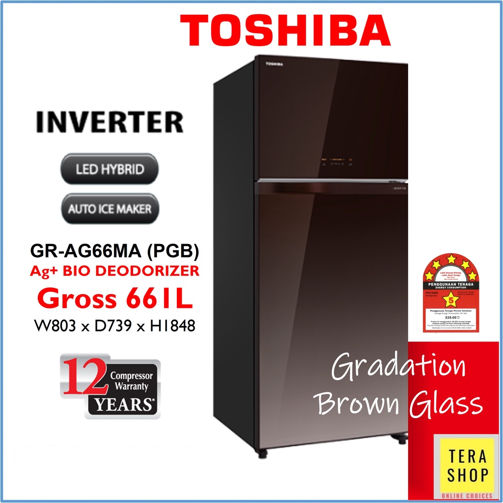 Toshiba AG66MA PGB 661L Fridge 5 Star Inverter Auto Ice Maker