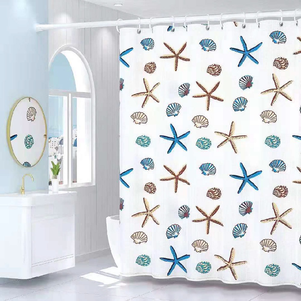 Worthbuy Bathroom Shower Curtain Printed Peva Waterproof Curtain