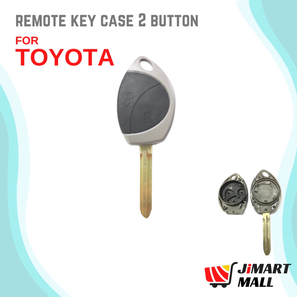 TOYOTA REMOTE 2 Button CASE COVER WITH KEY Hilux Vios Innova Fortuner ...