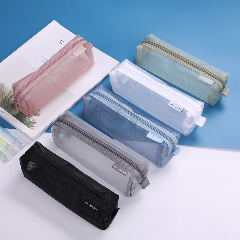 ThreeDimensional Simple Transparent Mesh Pencil Bag Only for Student