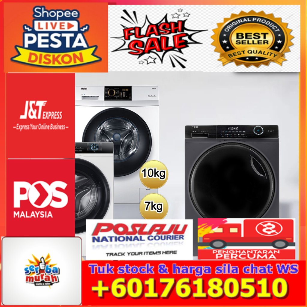 Promo Big Sale Haier 7kg / 8kg / 9kg / 10kg Inverter Washer Front Load