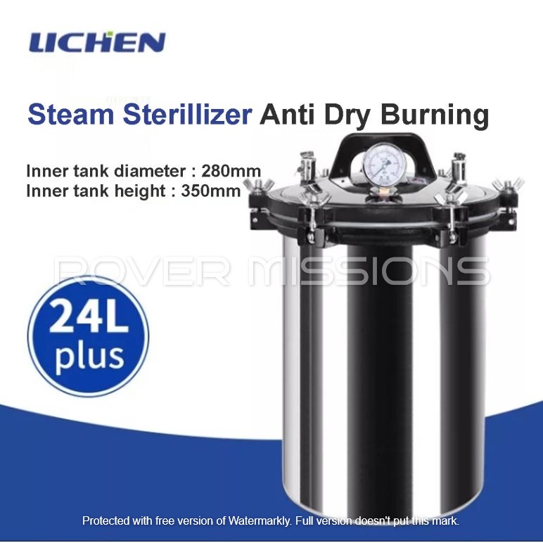 Retort Machine & Steam Sterilizer Autoclave 24 Liters Type Manual GRADE