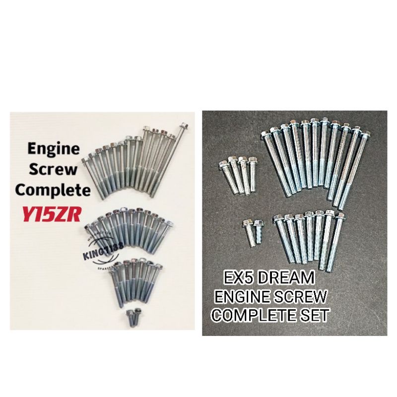 ENGINE SCREW COMPLETE Y15ZR/EX5 DREAM/KRISS/GBO ENGINE SCREW SET ...