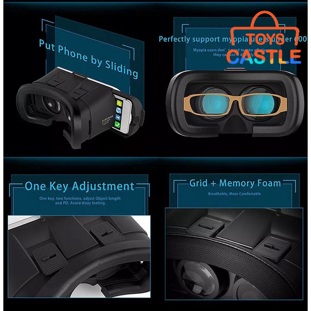 [Fast Shipping]VR BOX Virtual Reality 3D Movie Game Glasses AR Goggle ...
