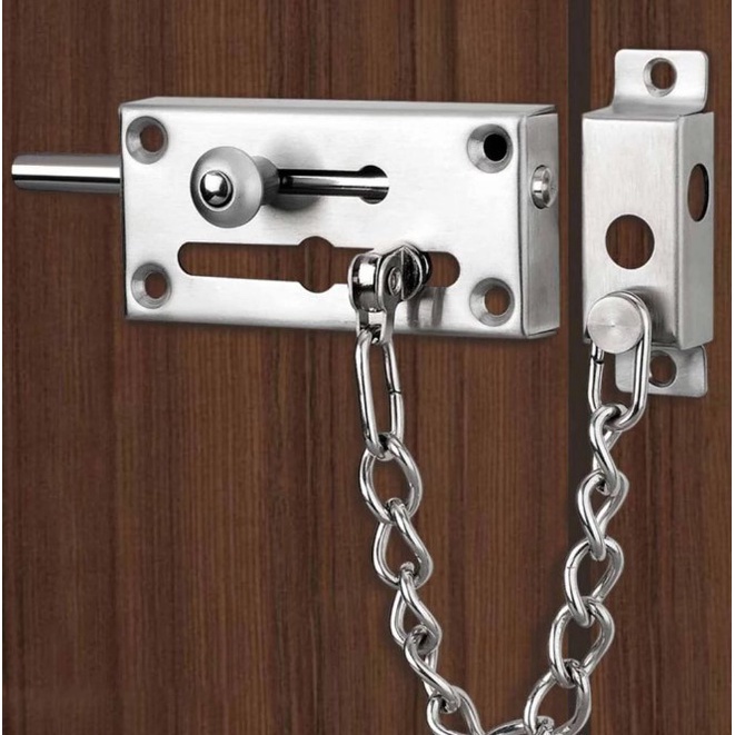 Double Lock Hotel Stainless Steel Security Slide Safety Door Lock Chain ...