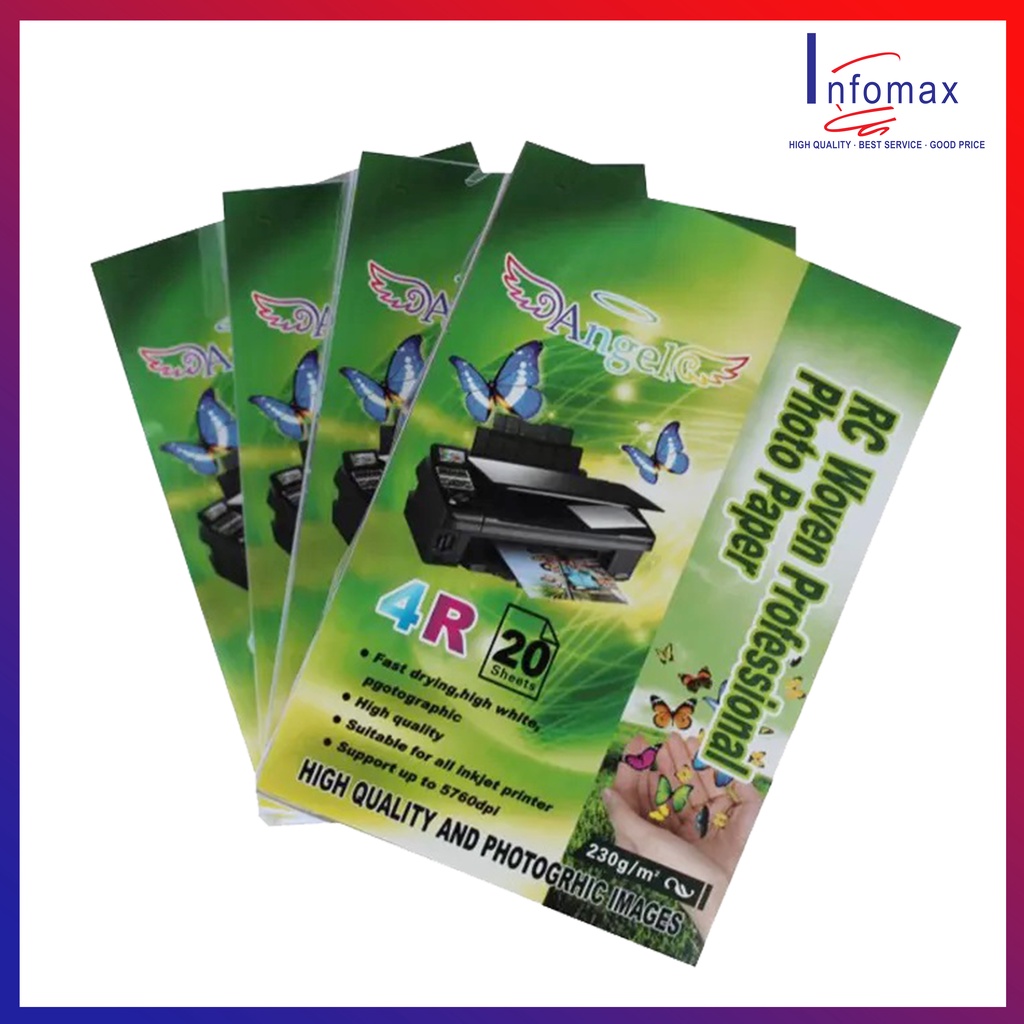 Angel High Glossy Professional Photo Paper 4R 100 Sheets 230g/m for All