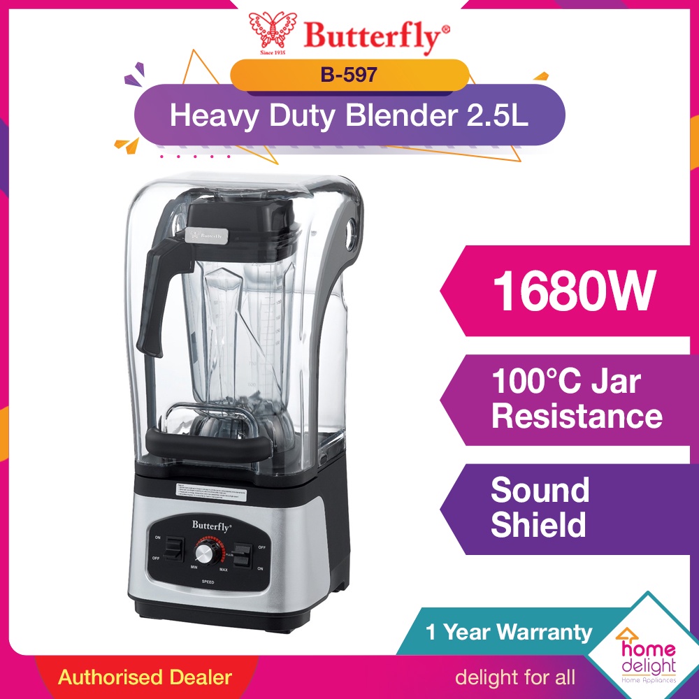 Butterfly Commercial Heavy Duty Blender 2.5L 1680W B-591 B591 B-597 ...