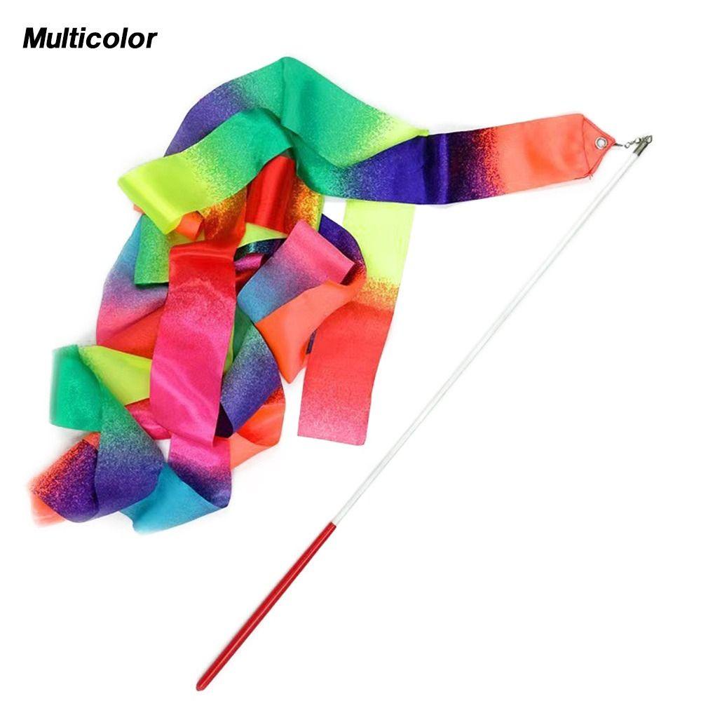 GOGUVO Colorful Gym Ribbons 10 Colors Twirling Rod Gymnastics Ribbon