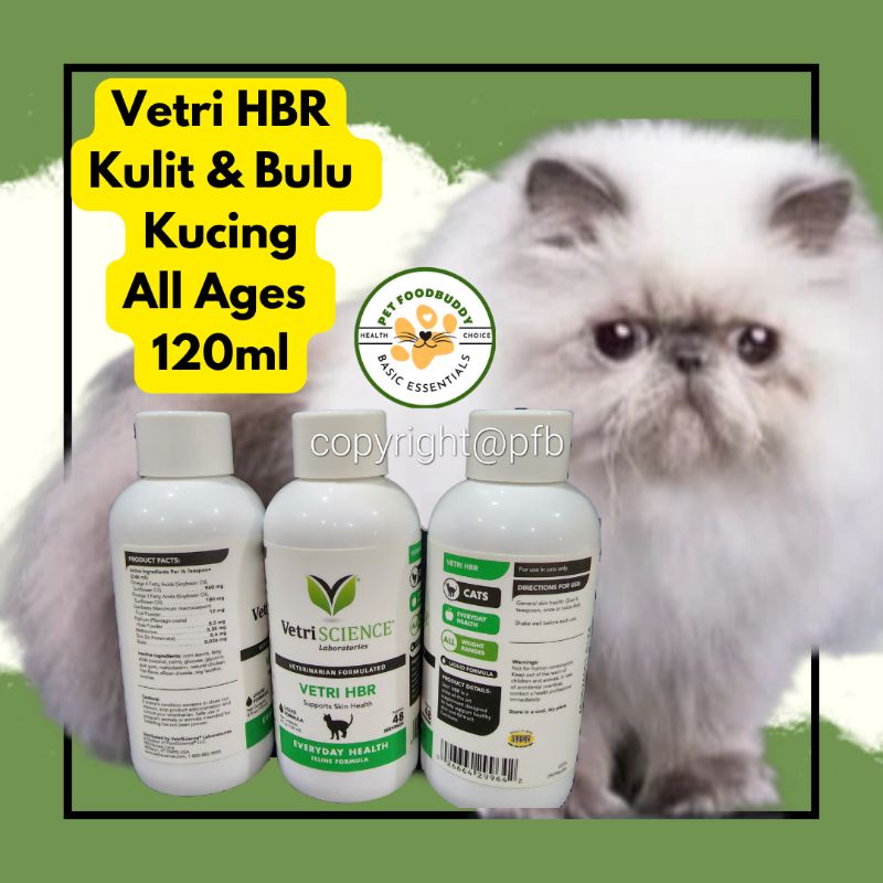 EXP May 2024 (120ml) Vetri HBR Skin & Coat Supplement For Cat 48