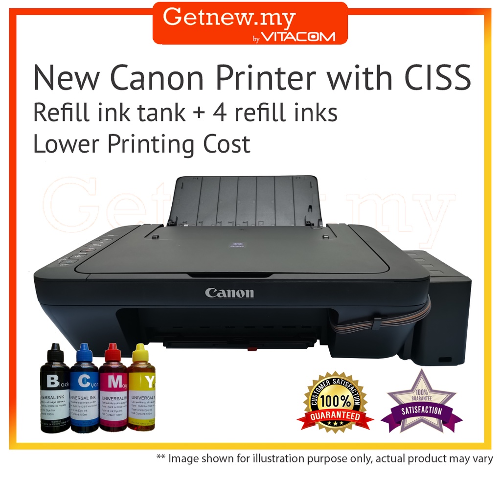 New & Upgraded Canon E410 E470 with WIFI PLUS CISS Tank Refill Ink