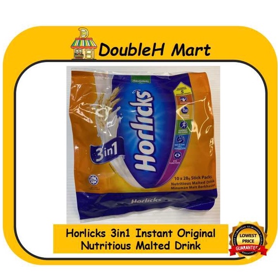 Horlicks 3-in-1 Instant Original Nutritious Cereal Malted Drink 10 x ...