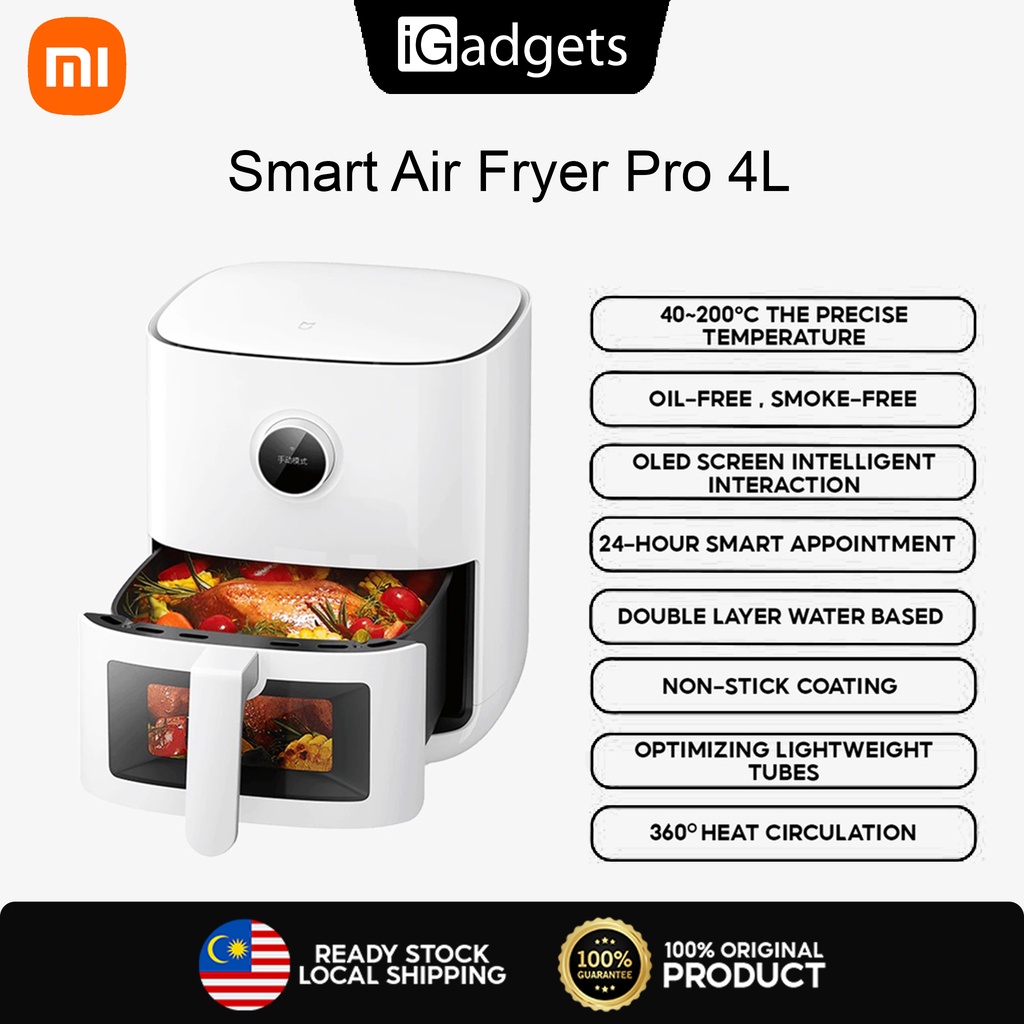 Xiaomi Mijia Smart Air Fryer Pro 4L Visual Window Design OilFree Low