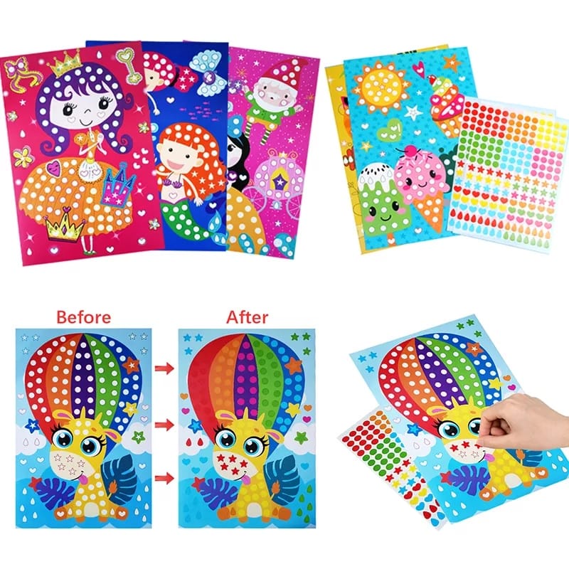 Shape Label Set With Paper Toy Activity Sticking Stickers | Shopee Malaysia