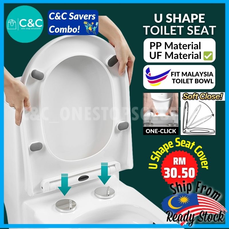 C&C Heavy Duty U Shape Toilet Seat Cover With Soft Close Adjustable