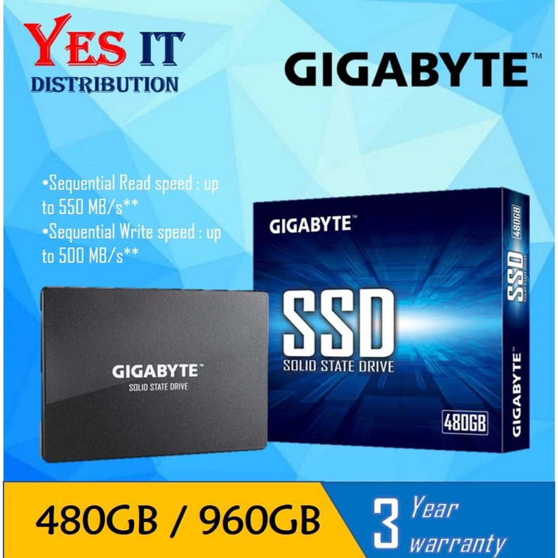 Gigabyte 256GB / 480GB / 1TB 2.5" SATA III SSD (GP-GSTFS31256GTND ...