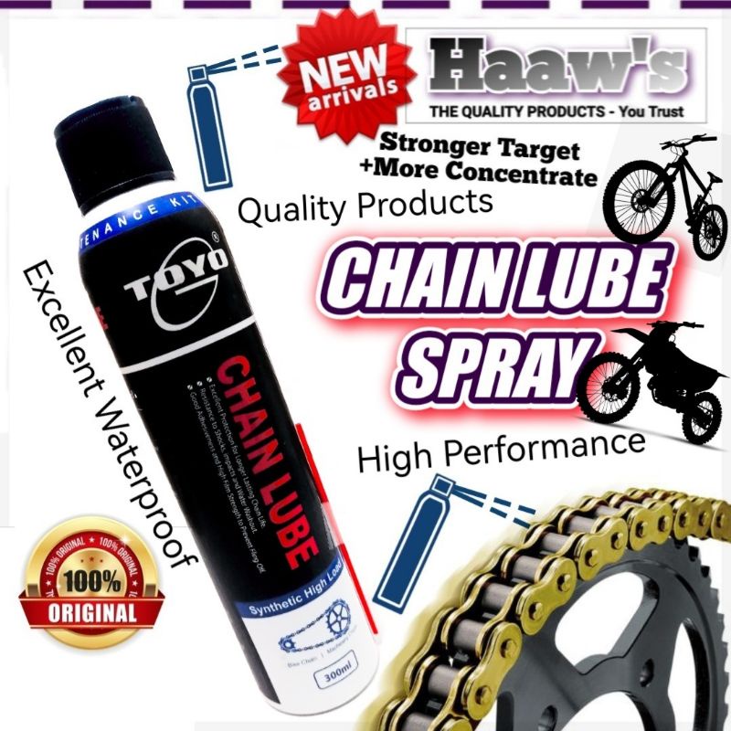 100 ORIGINAL SUPERBIKE CHAIN LUBE SPRAY 300ML MOTORCYCLE GREASE 39mm SOCKET CORDLESS IMPACT