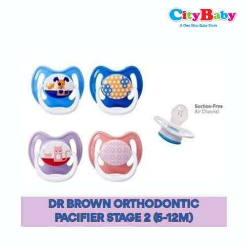 Dr. Brown's suction free / orthodontic Pacifier, Stage 2 (612m)/ 12m