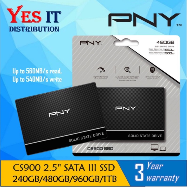 500GB SSD PNY CS900 SATA III Solid State Drive SSD7CS900-500-RB