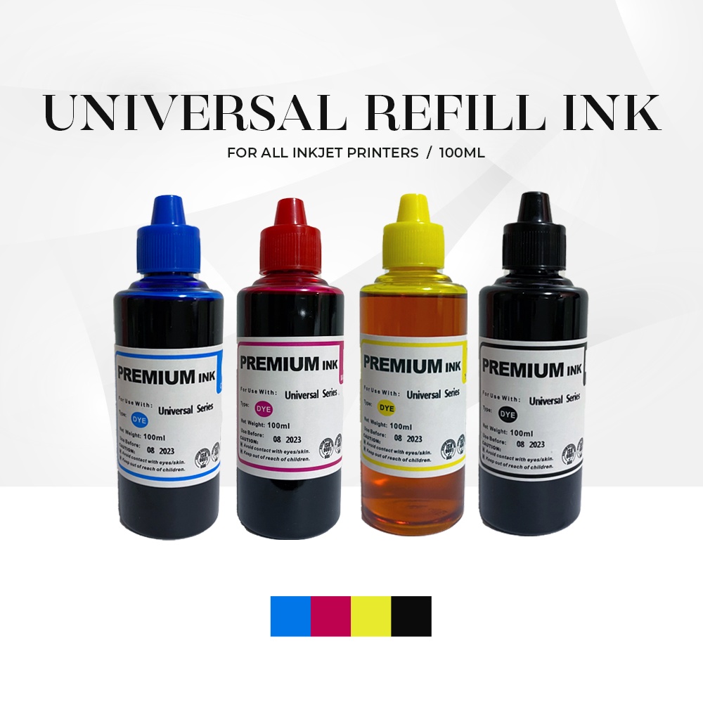 Universal ink Inkjet Printer Refill Ink 100ml Black / Cyan / Magenta