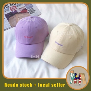 Korean Letter H Embroidered Baseball Cap Men's Women's Outdoor Shopping  Curved Brim Cap Japanese Hats Snapback Kpop Cap Purple