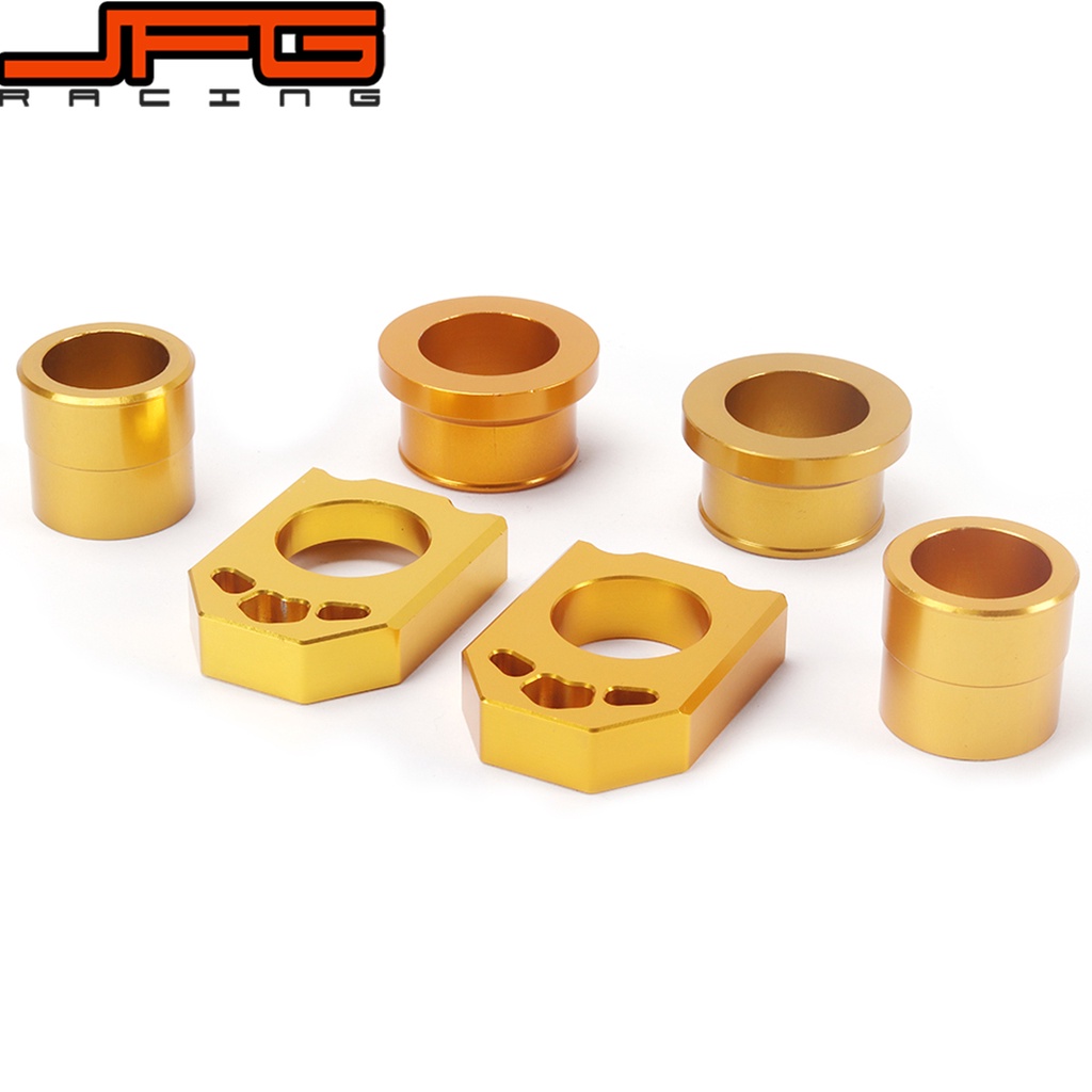 Billet Aluminum Rear Chain Adjust Axle Blocks & Wheel Hub Spacer Set ...