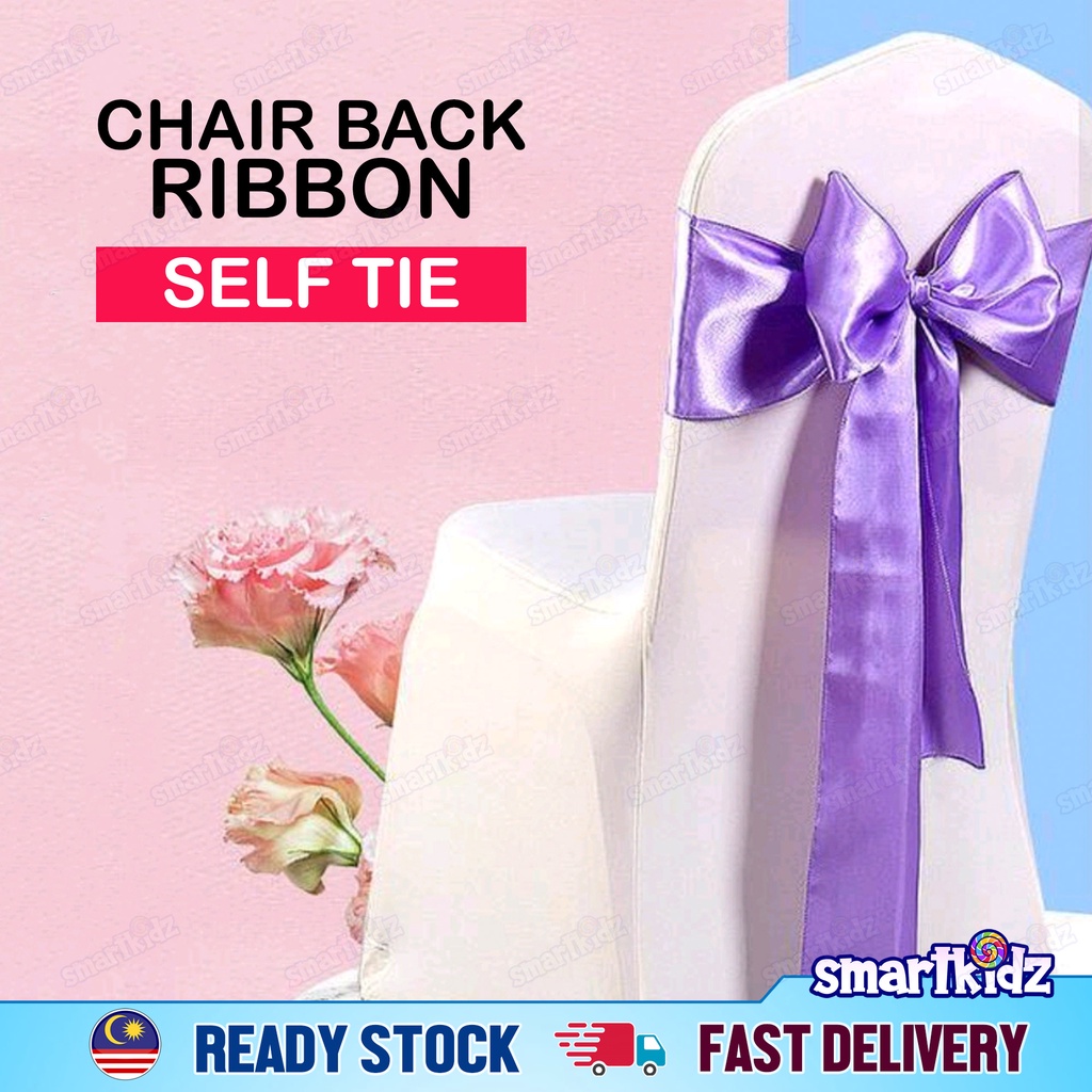 Chair Back Ribbon Bow (Self Tie) | Bowknot Wedding Chair Cover | Sashes ...