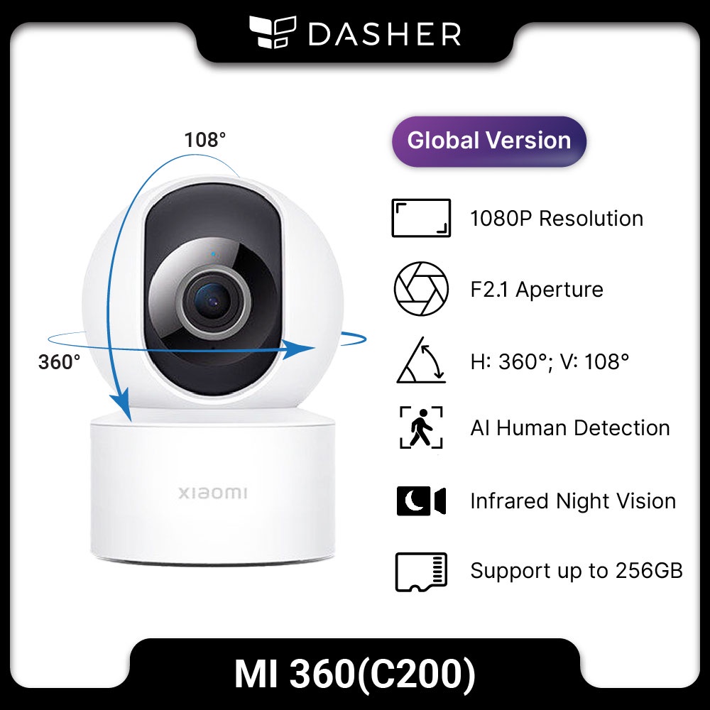 Xiaomi Smart Camera C300 XMC01 | 1 Year Mi Malaysia Warranty | 2K  Ultra-Clear HD | AI Humanoid Detection CCTV