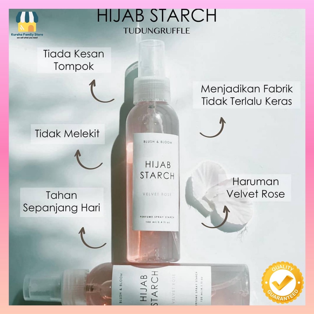 TUDUNGRUFFLE : Hijab Awning Starch Pengeras Tudung Blush & Bloom Velvet ...