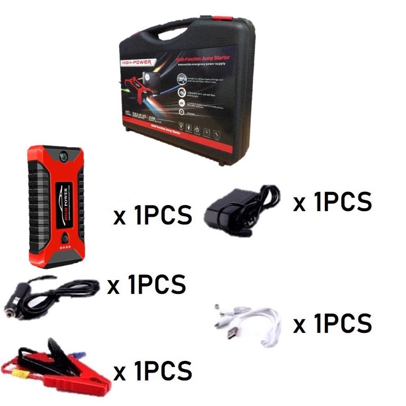 99800mAh 12V Jumpstart Car Jumper Powerbank with Tyre Air Pump Starter