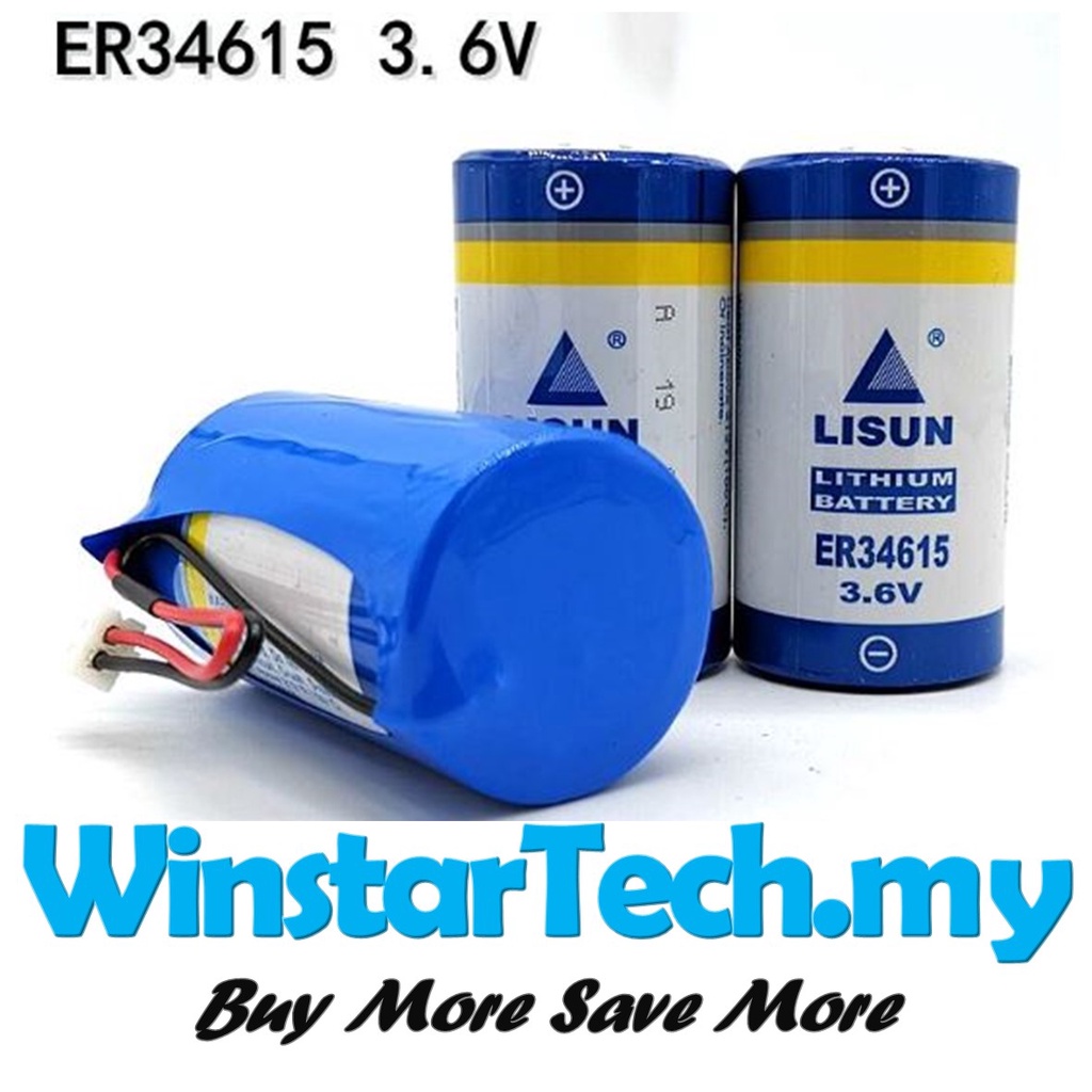 LISUN ER34615 D size 3.6V 19000mAh 34615 PLC control system Lithium Li ...