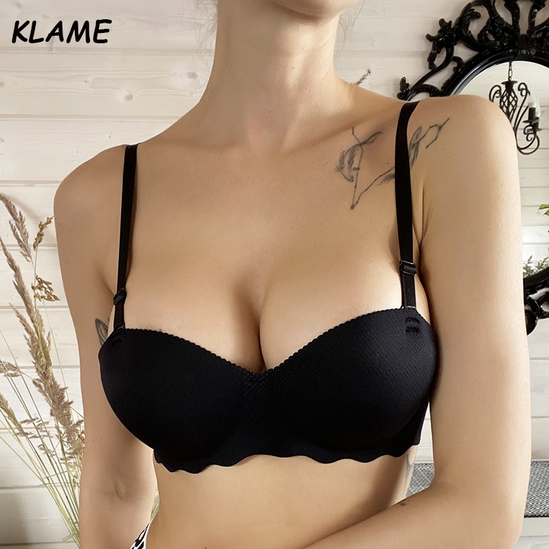 KLAME Sexy Bras Push Up Seamless Underwear For Women Solid Color