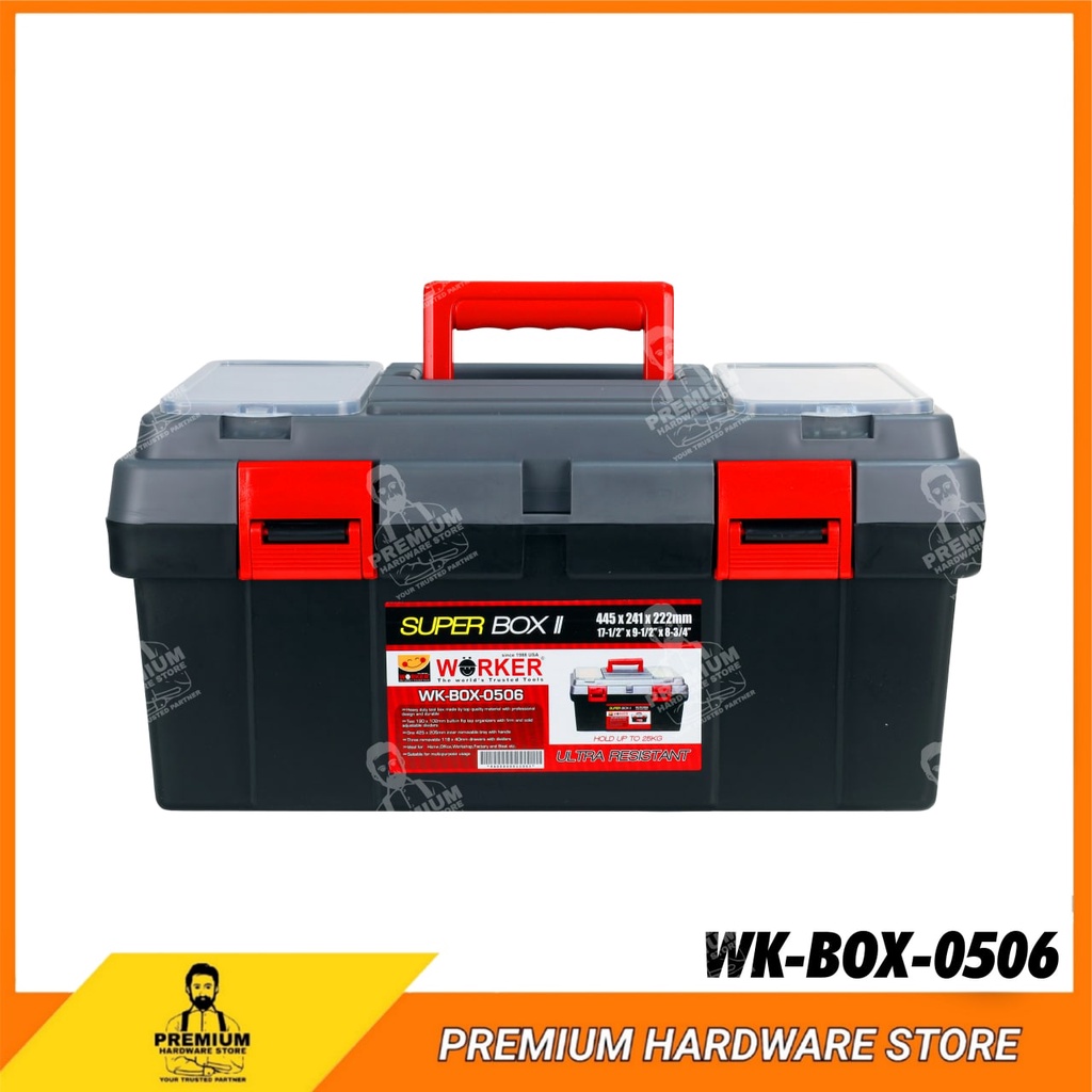 WORKER Toolbox WK-BOX-0506 Heavy Duty Multipurpose PVC Plastic Hand ...