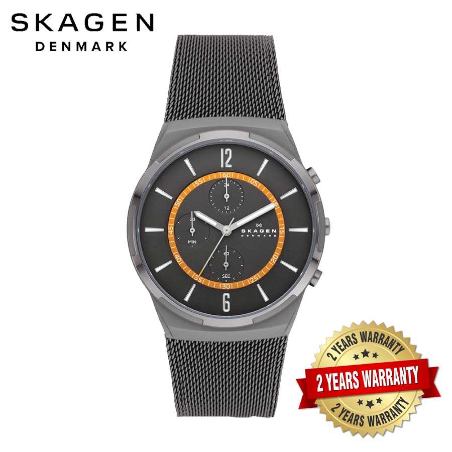 Skagen SKW6804 Men s Melbye Chronograph Charcoal Stainless Steel Mesh Watch Shopee Malaysia