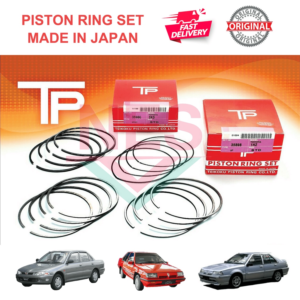 TP Piston Ring Set (Size 33897-STD/33898-STD) Saga Iswara 12V / Satria ...