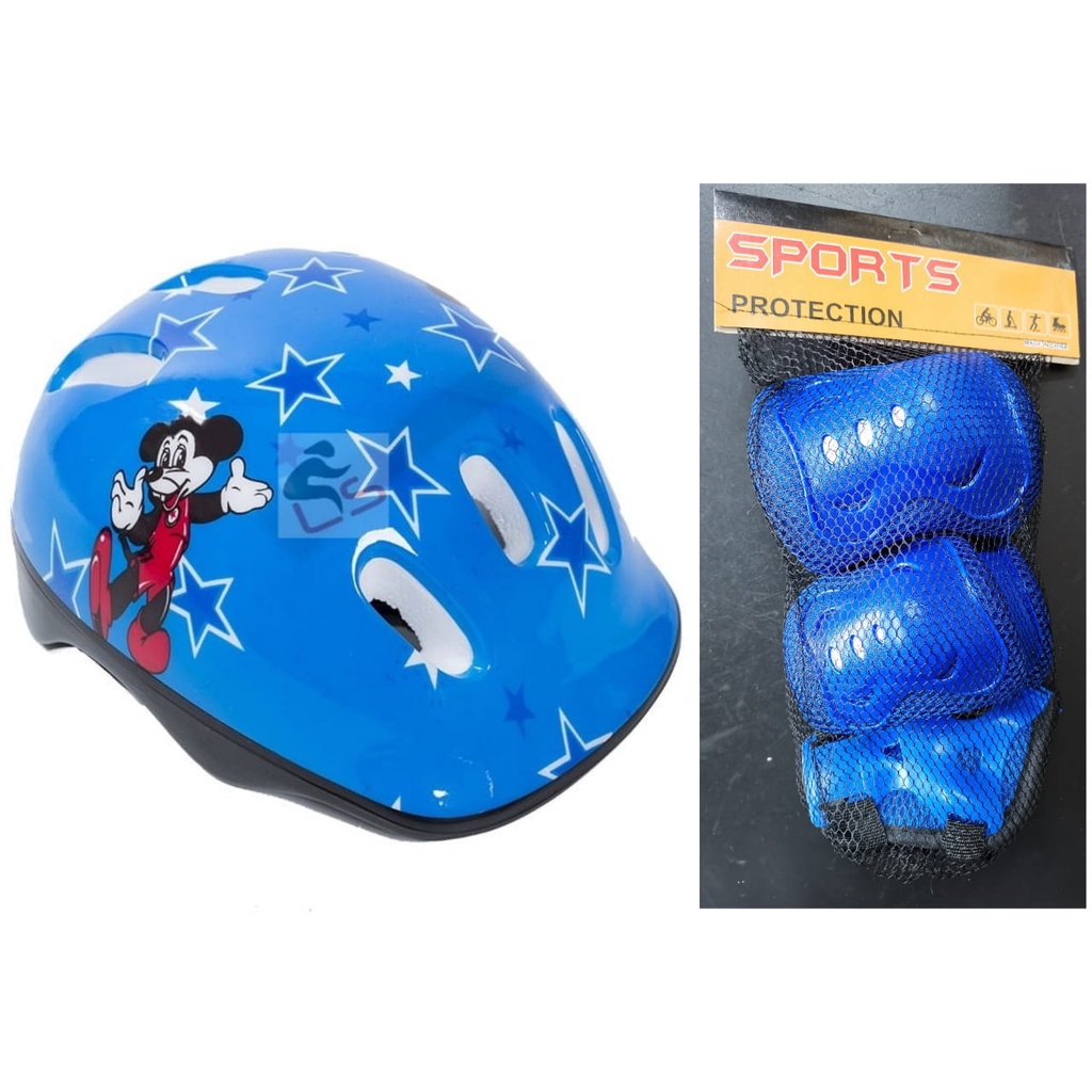 7PCS Set Kids Helmet Protective Set Skate Cycling Bike Safety