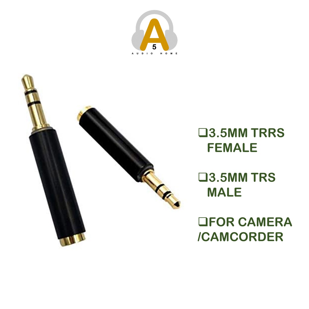 3.5mm TRS Male for Camera/Camcorders to Female TRRS Microphone Adapter Compatible with Nikon