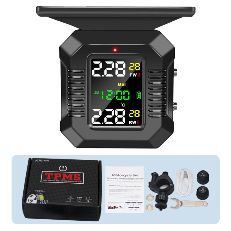 Tyre Pressure Monitor - Motorcycle TPMS Wireless Tyre Pressure