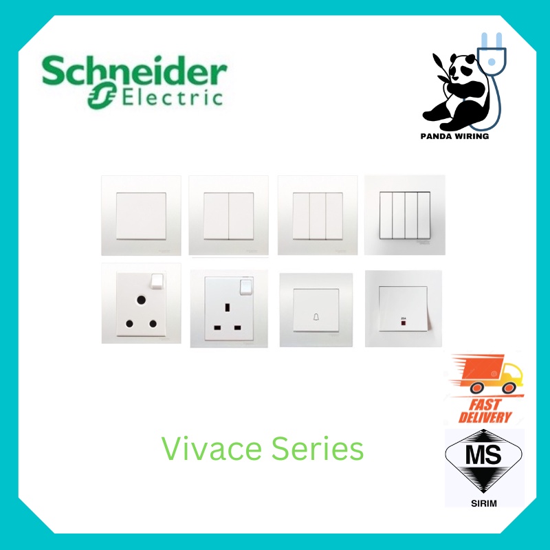 SCHNEIDER VIVACE 13A SWITCH SOCKET OUTLET SIRIM APPROVED /20A DOUBLE ...