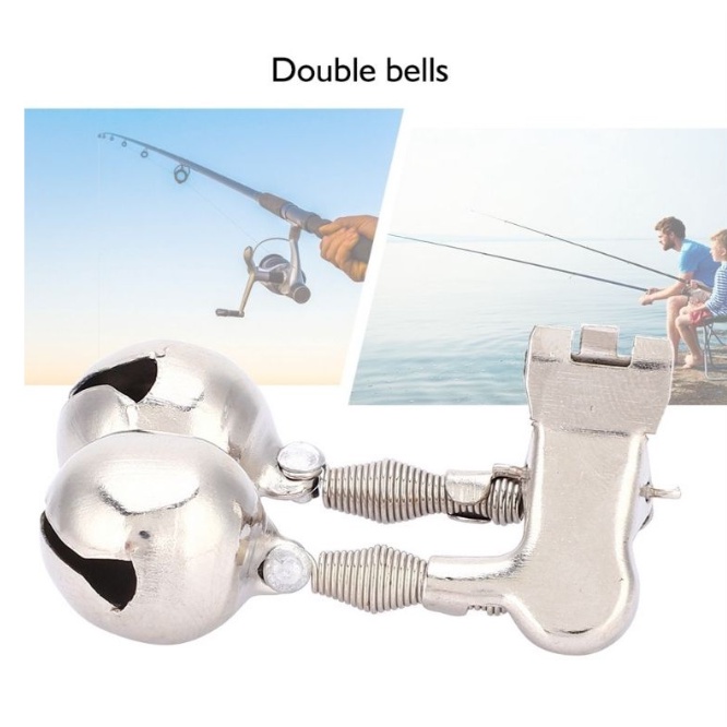 READY STOCK!! Fishing Rod Tip Fish Ring DOUBLE Alarm Bells Loud Sound  DOUBLE Bell for Fishing