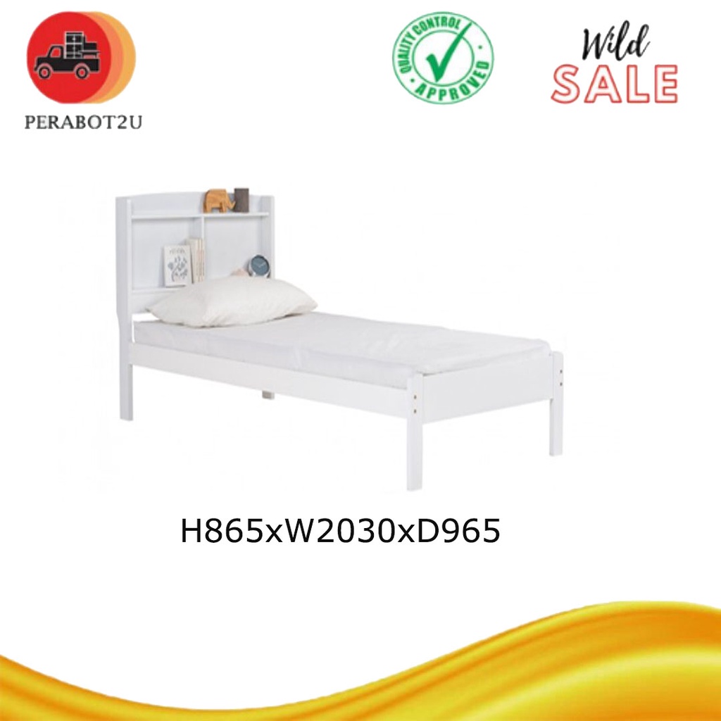 P2u Katil Bujang Kayu Bingkai Katil Wooden Single Bed Bed Frame