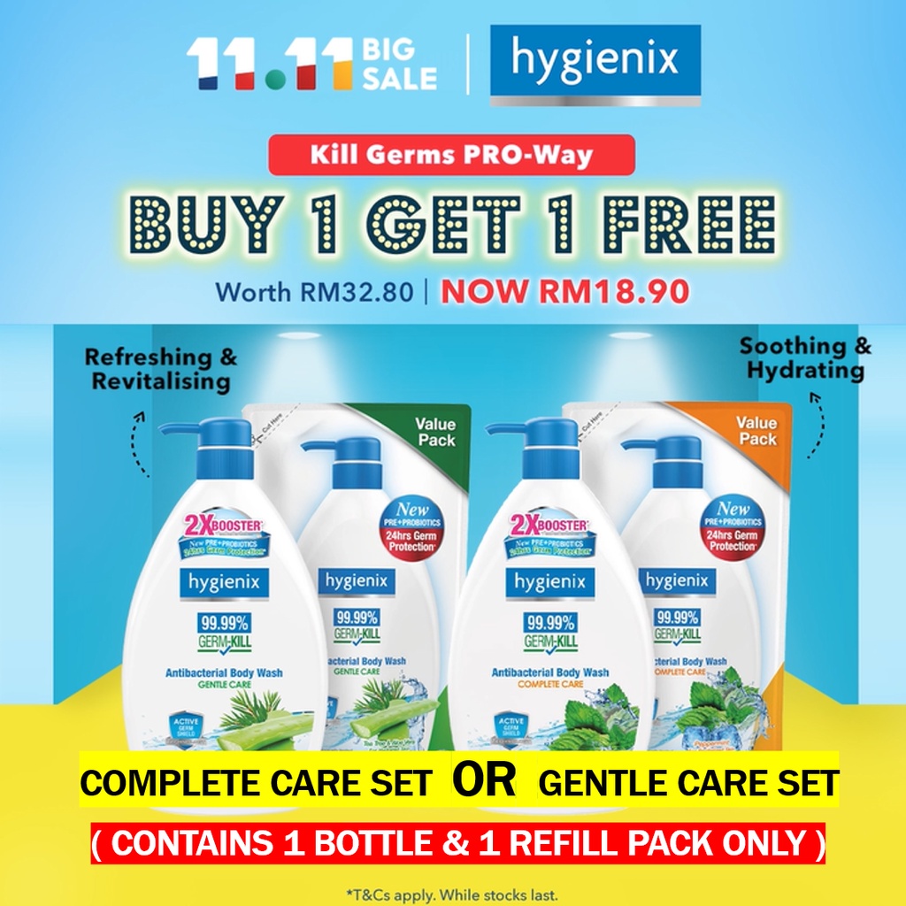 Hygienix Antibacterial Body Wash Complete Care 1000G + Refill Pouch ...