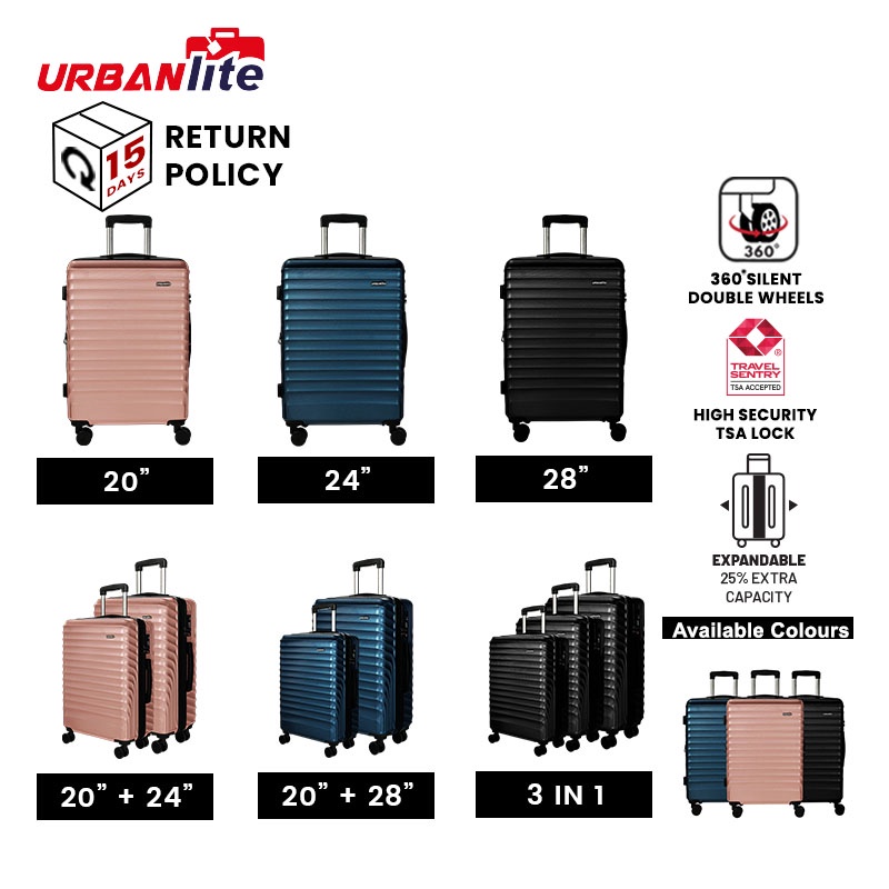 URBANlite Lush ABS Hard Case TSA Lock Expandable 8Wheels Spinner