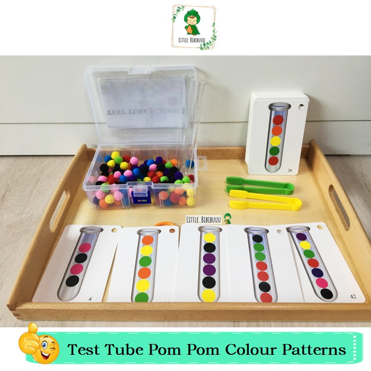 Test Tube Colour Pom Pom Colours Patterns Fine Motor/ Colour