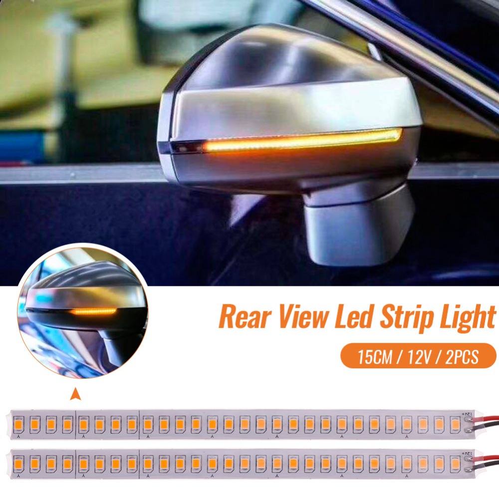 2pcs LED Car Rearview Mirror Indicator Lamp DRL Streamer Auto Headlight ...