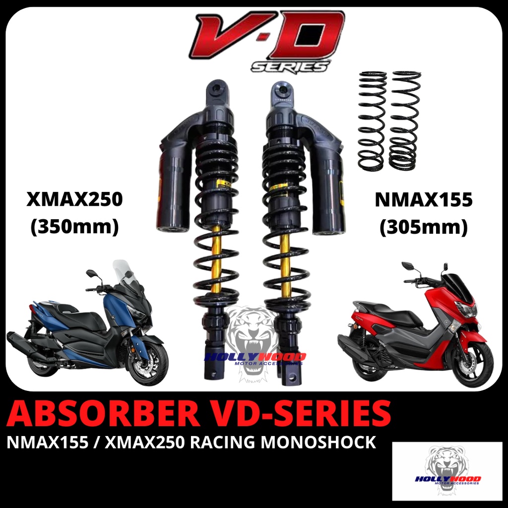 ABSORBER RCB VD-SERIES PREMIUM BLACK FOR XMAX250 NVX NMAX RACING BOY ...