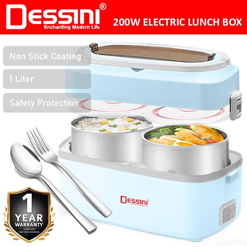 DESSINI ITALY 1L Electric Rice Cooker Lunch Box Non Stick Stainless ...