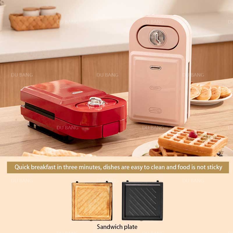 New Electric Sandwich Maker Multifunction Waffle Maker 650W Household  Toaster Automatic Breakfast Machine With 5 plates