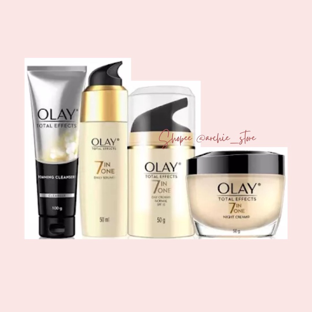 Complete Package Olay 7 in 1 Anti Aging Skincare Facial Wash Serum Day Cream Night Cream
